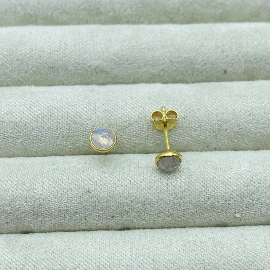 Hope studs - moonstone - gold
