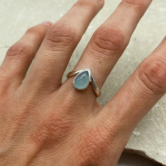 Deora Ring - Aqua Chalcedony