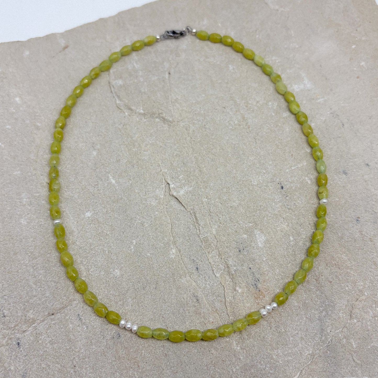 Olive you - Olive Jade + Freshwater Pearl
