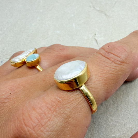 Coin pearl Ring
