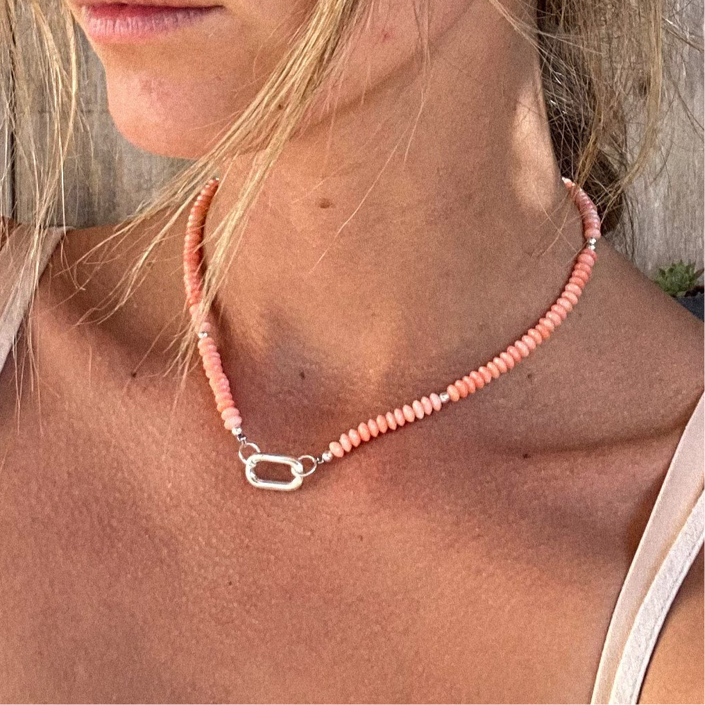 Torquay Beaded Choker - Peach Coral