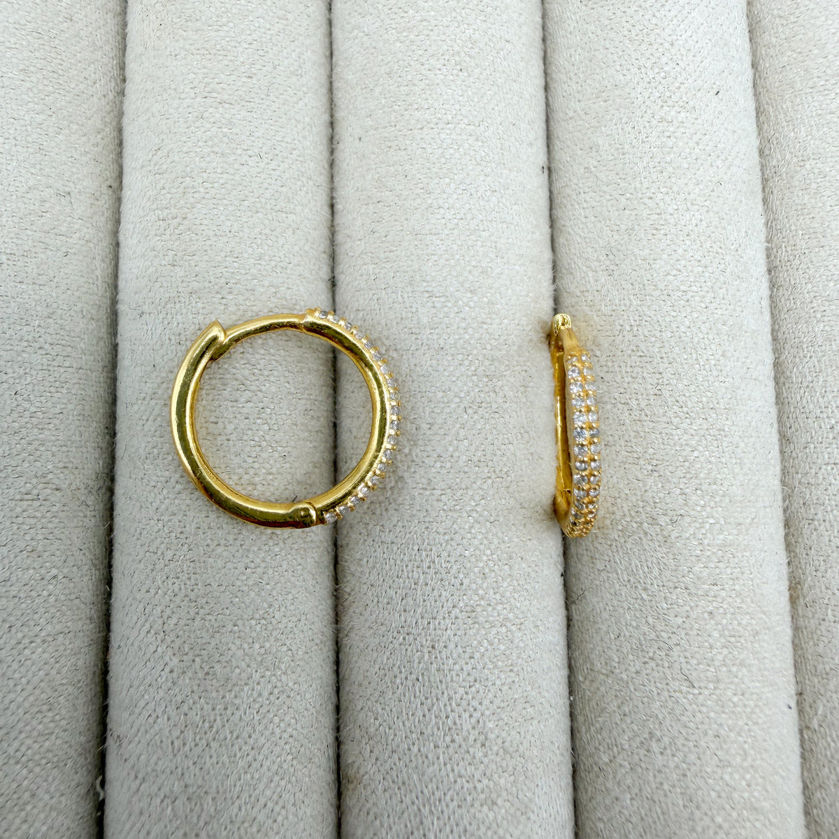 Elegant huggie hoops - CZ