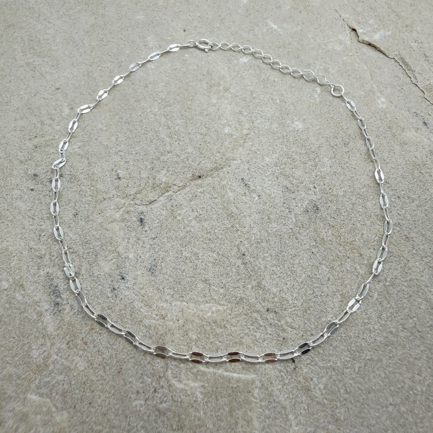 Silver chain anklet