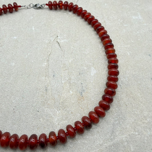 Carnelian beaded necklace