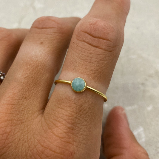 Dainty Gem Ring - Amazonite