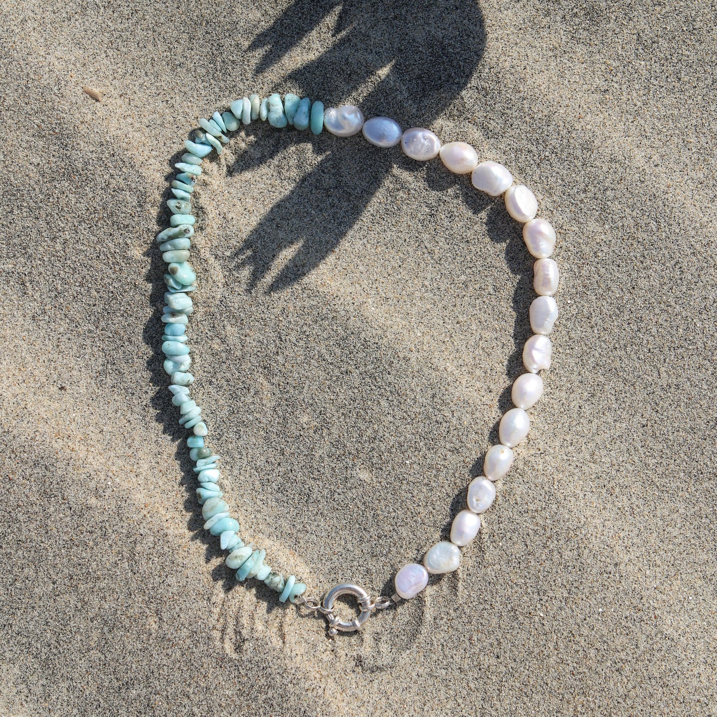 Delmar Necklace - Larimar + Pearl