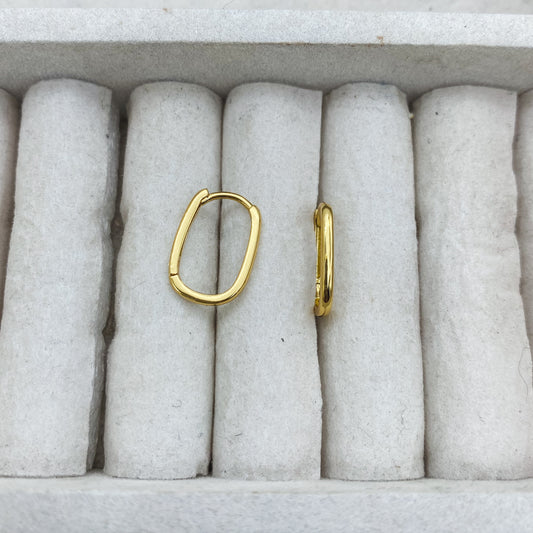 Oval Huggie Hoops