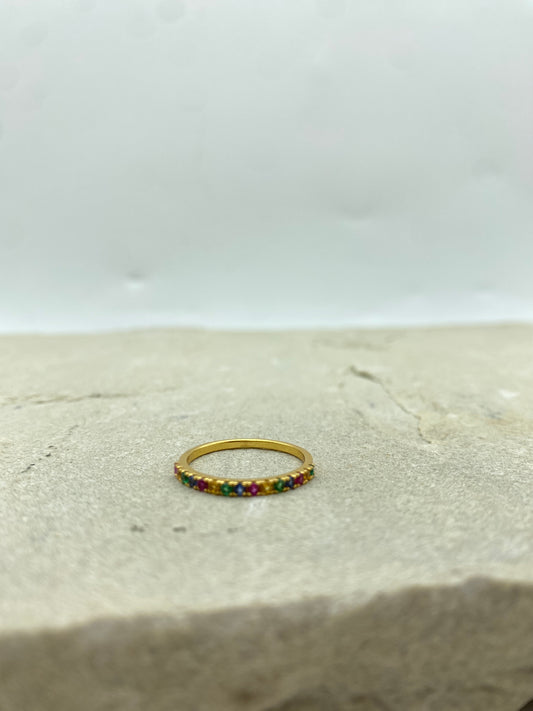 Rainbow stacker ring - Cubic Zirconia