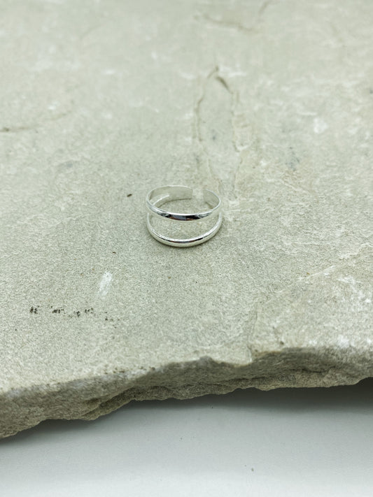 Double band toe ring