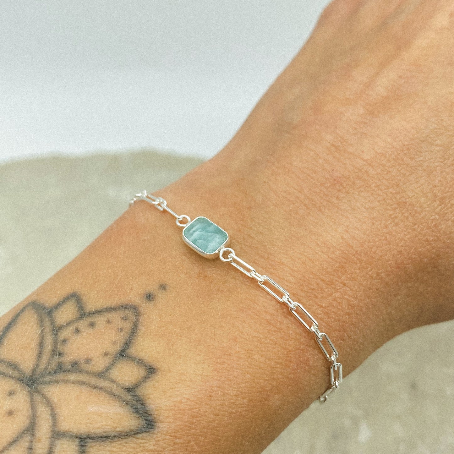 Link bracelet - Amazonite or Tigers eye