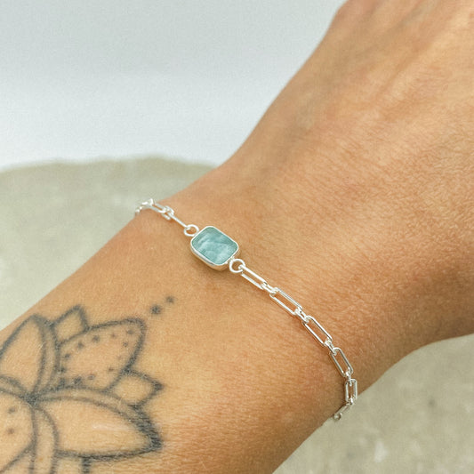 Link bracelet - Amazonite or Tigers eye