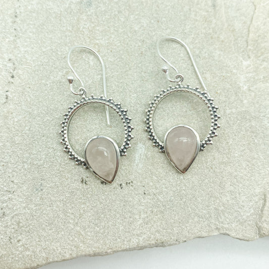 Nova Earrings - Rose Quartz