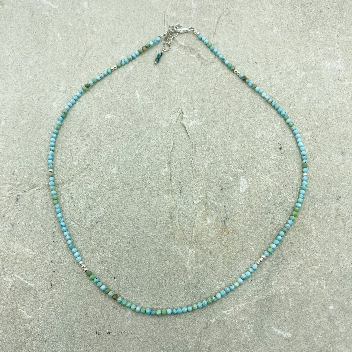 Blue turquoise beaded necklace