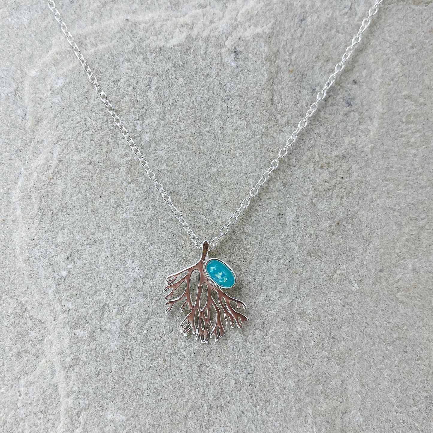 Coral Necklace - Lab Opal
