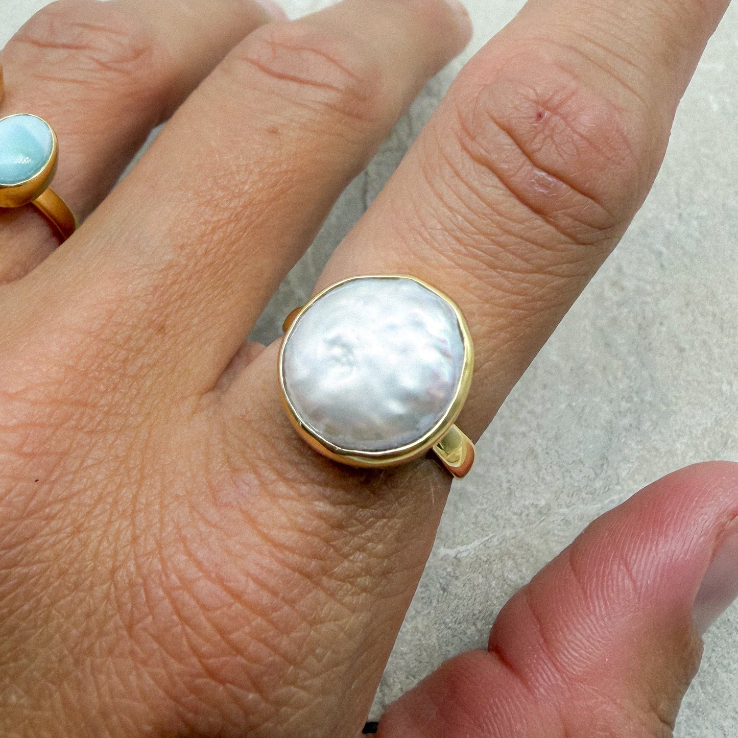 Coin pearl Ring
