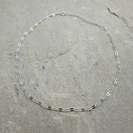 Silver chain anklet