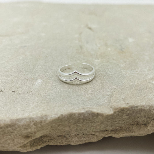 Layered Chevron Toe ring