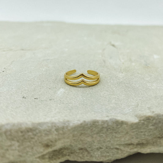 Layered Chevron Toe ring