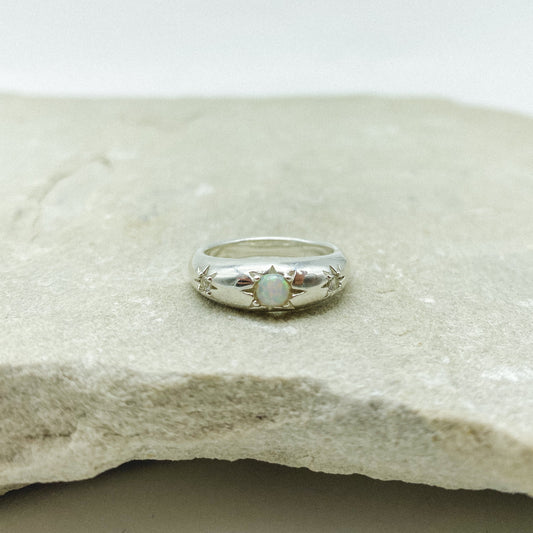 Starlite Ring - Lab Opal + CZ