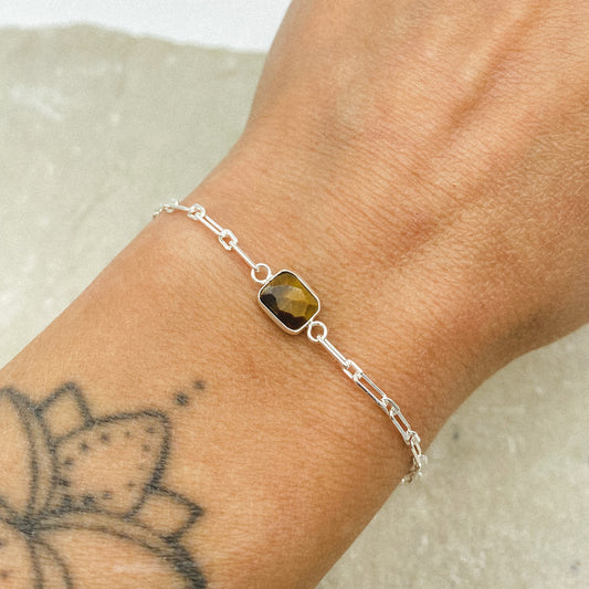 Link bracelet - Amazonite or Tigers eye