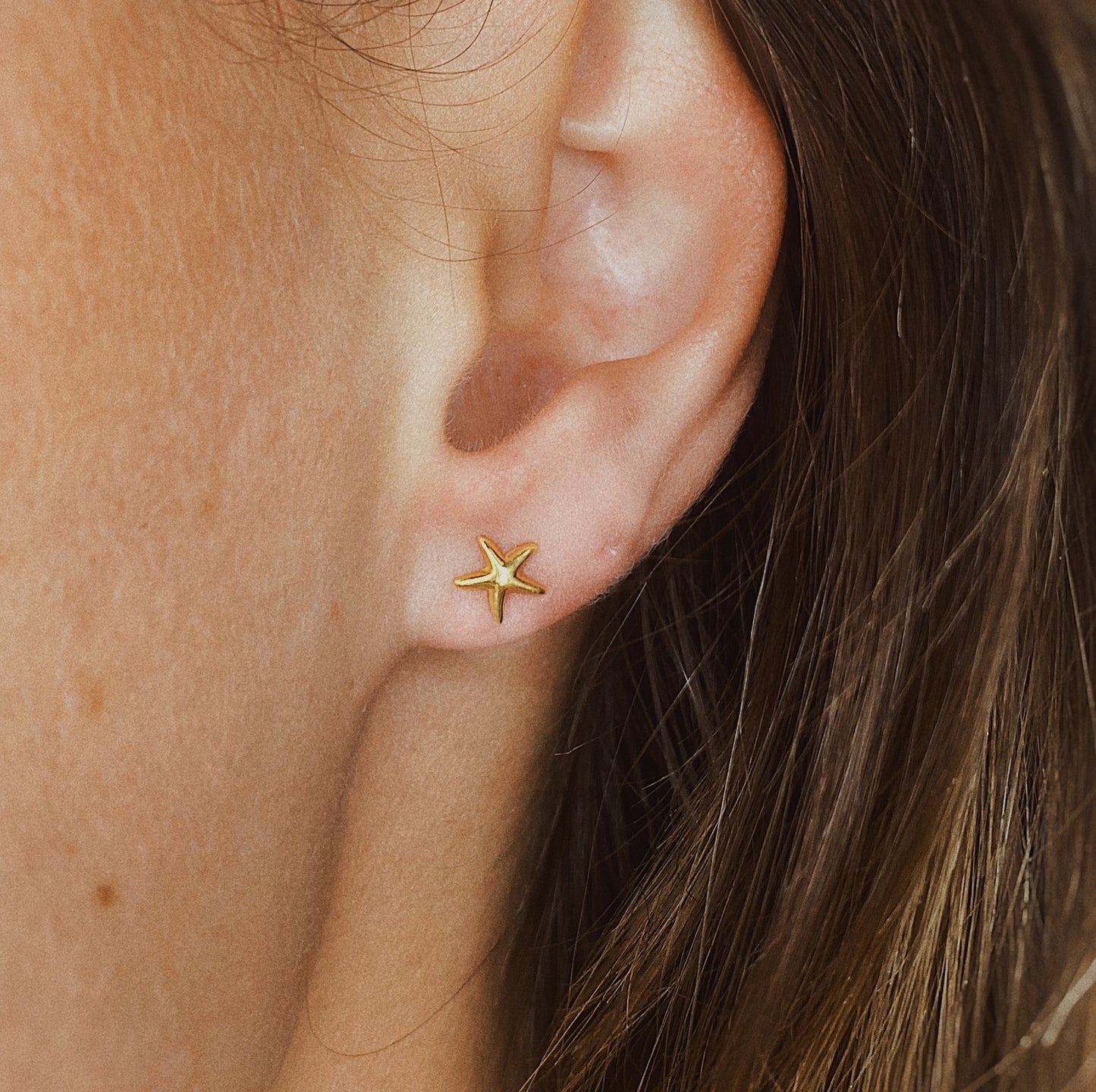 Gold Starfish Studs