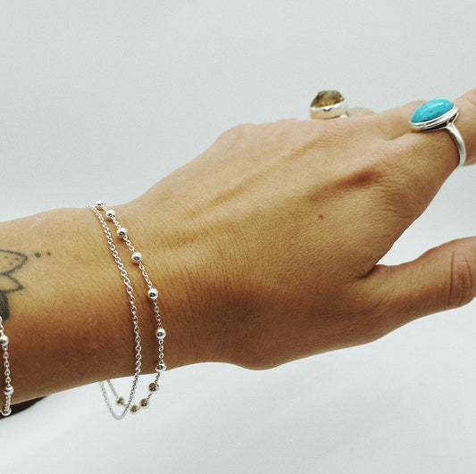 Beaded Double Chain bracelet