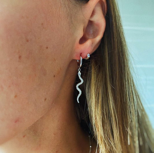 Snake Huggie Hoops